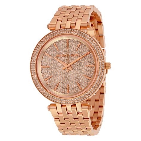 michael kors darci pavé rose gold-tone watch|darci rose gold tone watch.